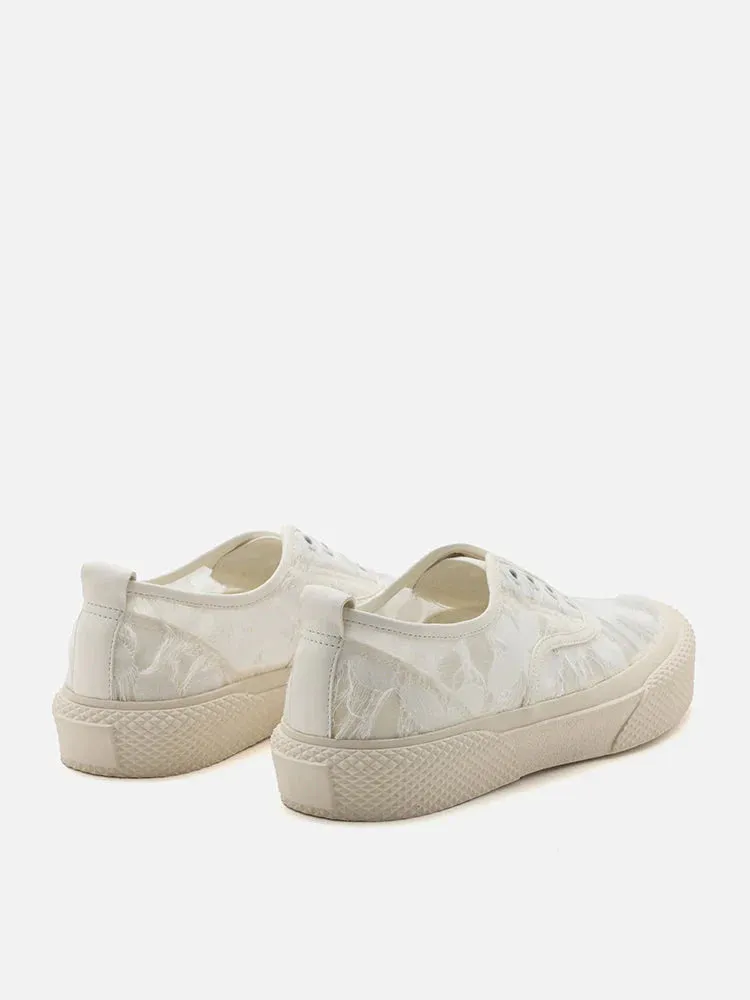 Rory Floral Embroidered Lace Slip-on Sneakers