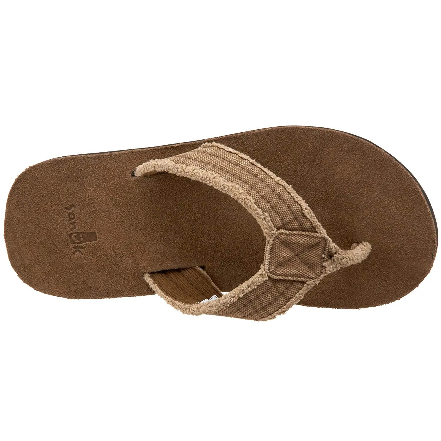 Sanuk Fraid Not Khaki Open Rounded Toe Comfortable Slip On Flip-Flop Sandals