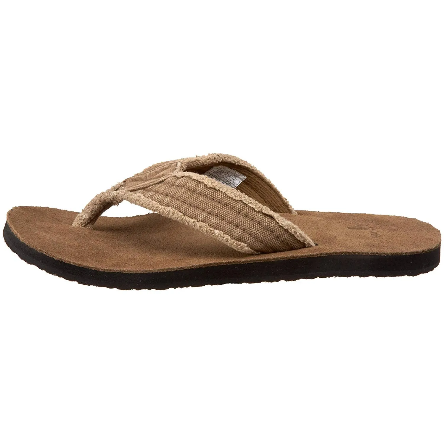Sanuk Fraid Not Khaki Open Rounded Toe Comfortable Slip On Flip-Flop Sandals