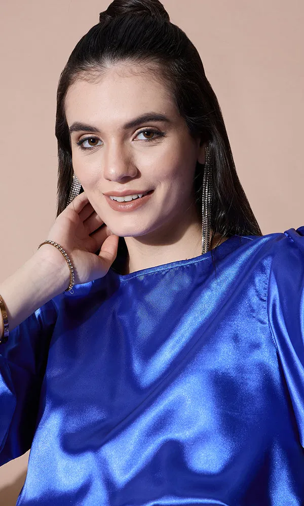 SAPPHIRE SILK SATIN TOP FOR WOMEN