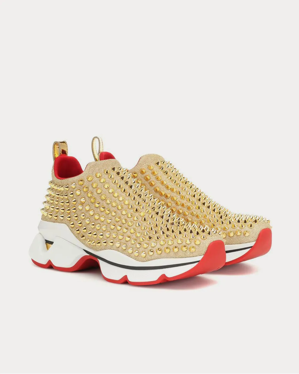 Spike Sock Donna Gold Low Top Sneakers