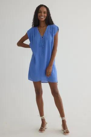 Tie Front V-neck Mini Dress