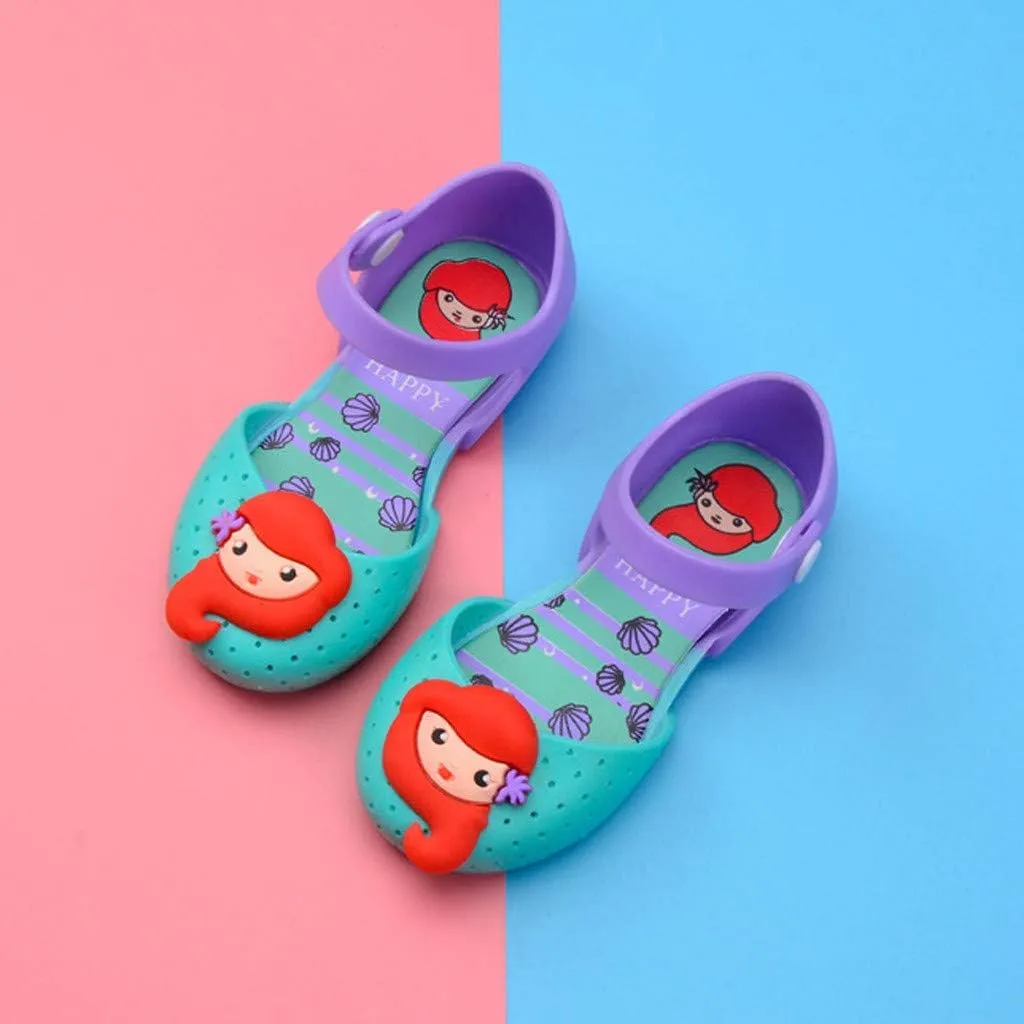 Toddler Infant Kids Baby Girls Cartoon Casual Princess Cute Jelly Shoes Sandals Girls Water Shoes