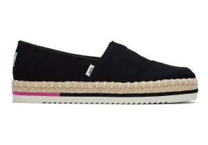 TOMS Womens Alpargata Platform Espadrille - Black