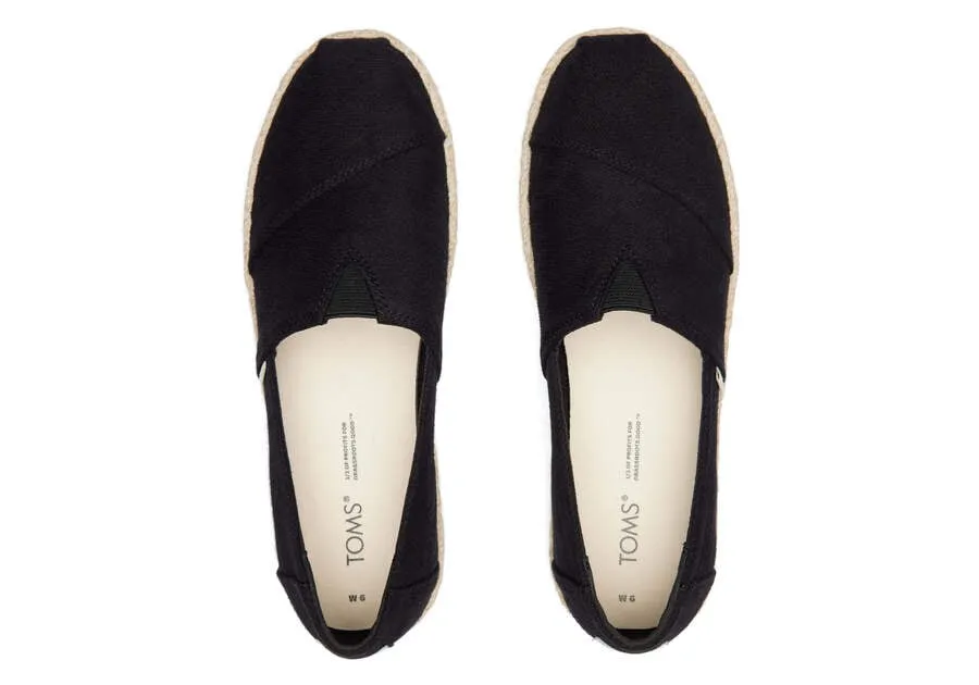 TOMS Womens Alpargata Platform Espadrille - Black