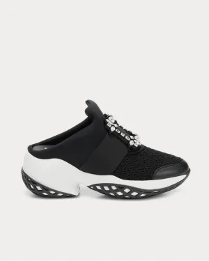 Viv' Run Strass Buckle Black Slip On Sneakers